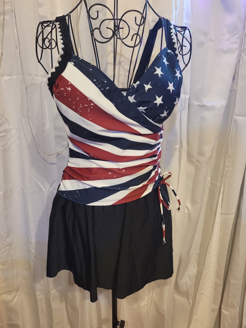 Amazon Women's One-Piece Swimdress - Red, White, Blue